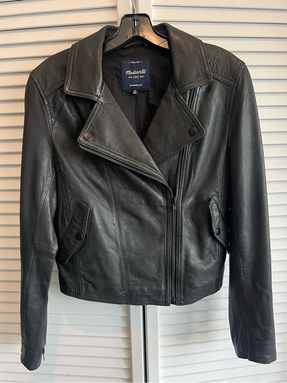Madewell Leather Motorcycle Jacket Black Hardware Medium Women’s. N. Bedford,Ma